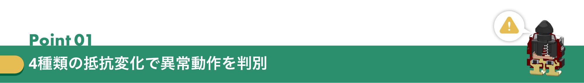 Poiint1:4種類の抵抗変化で異常動作を判別